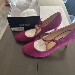 Nine West Fuchsia Suede Heels